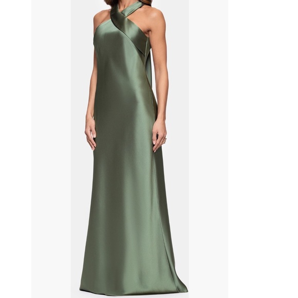 Xscape Evenings Halter Neck Satin Trumpet Gown Size 8 - Picture 1 of 11